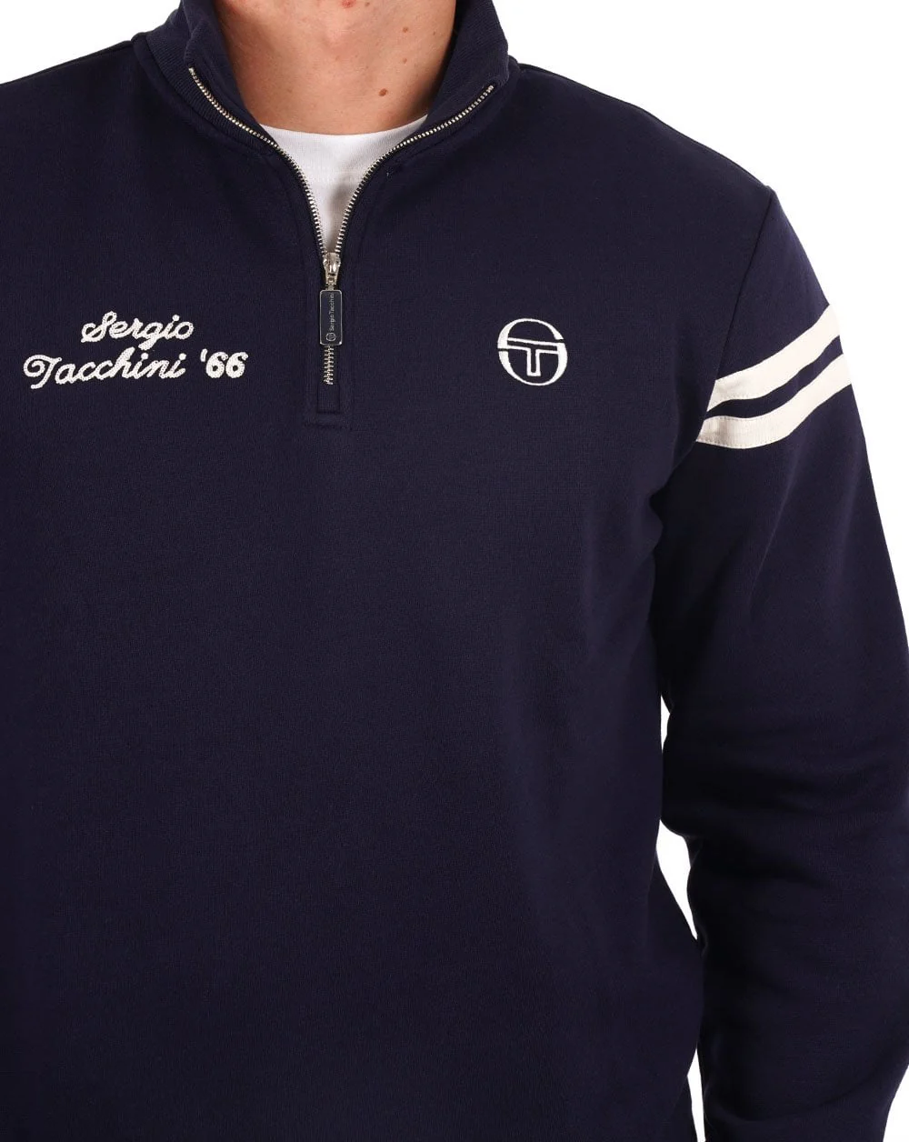 Sergio Tacchini Maurizio 1/4 Zip Sweat Navy Blue - Image 3