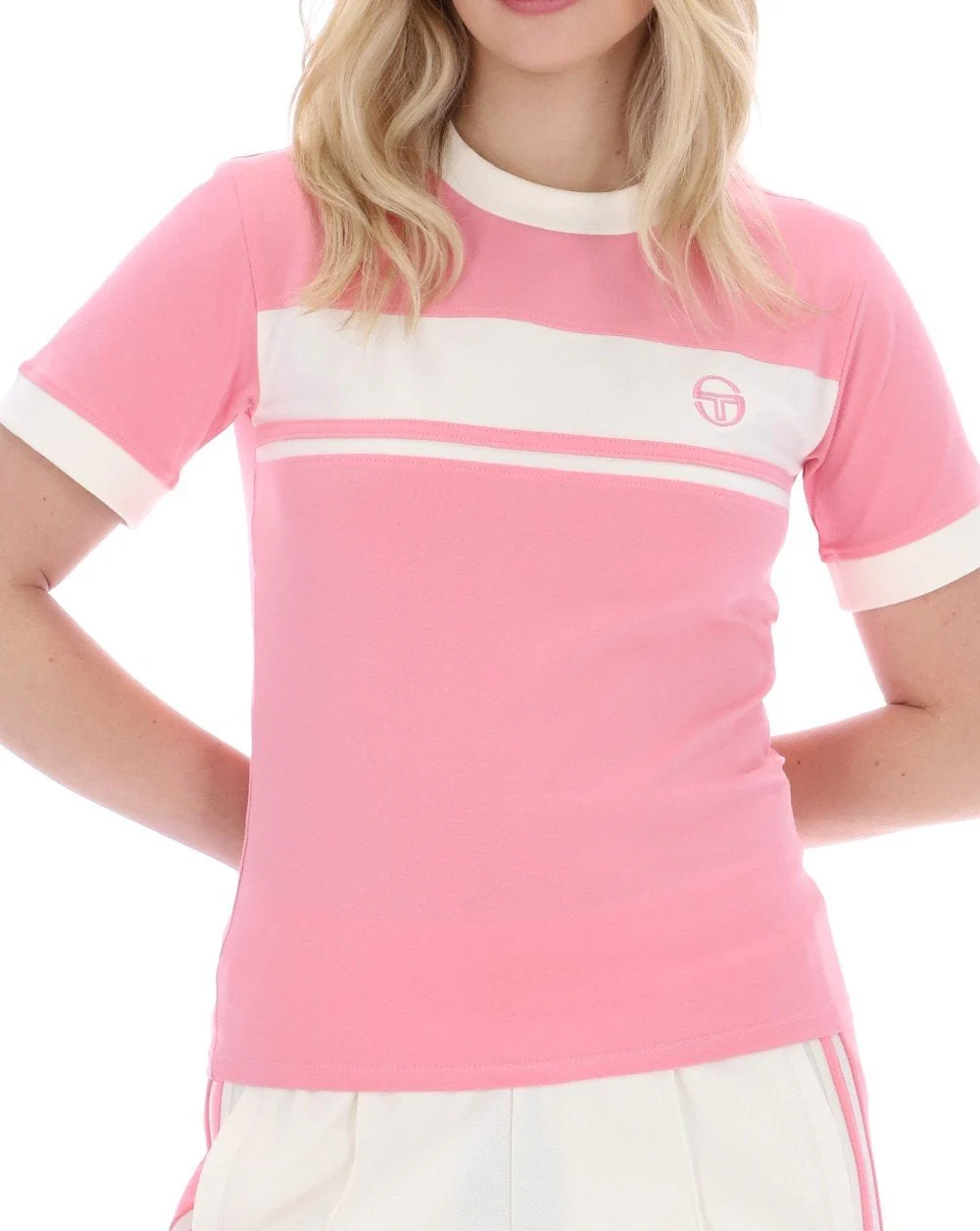 Sergio Tacchini Miss Masters Fitted Tee Pink/Gardenia - Image 2