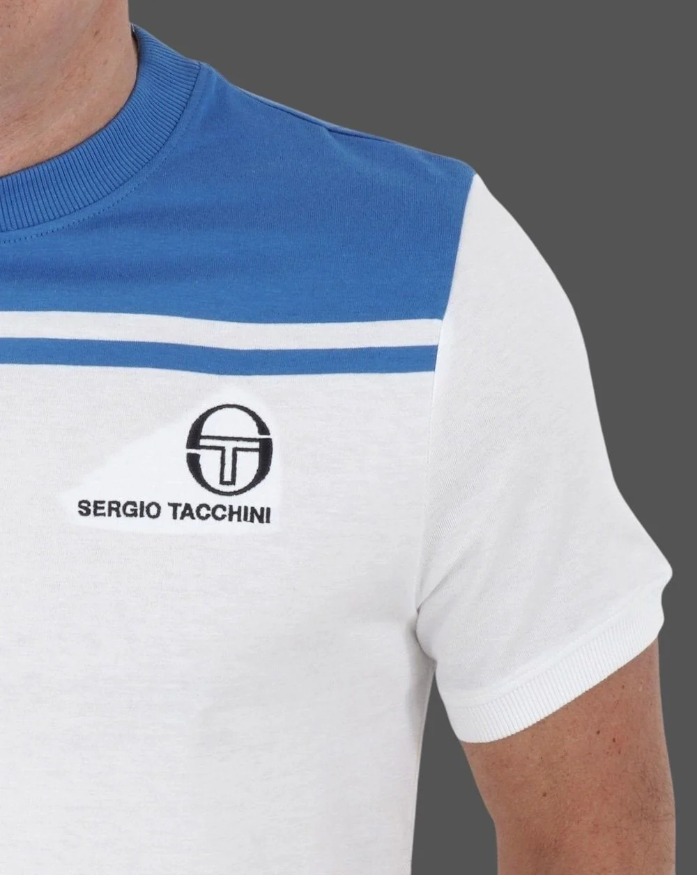 Sergio Tacchini New Young Line T Shirt White/Blue - Image 2