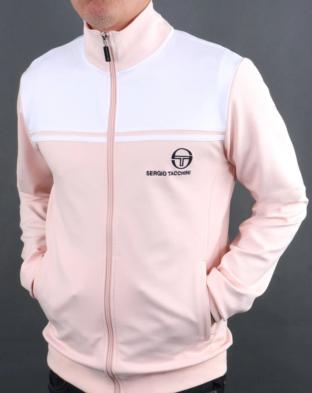 Sergio Tacchini New Young Line Track Top Pink/White - Image 2