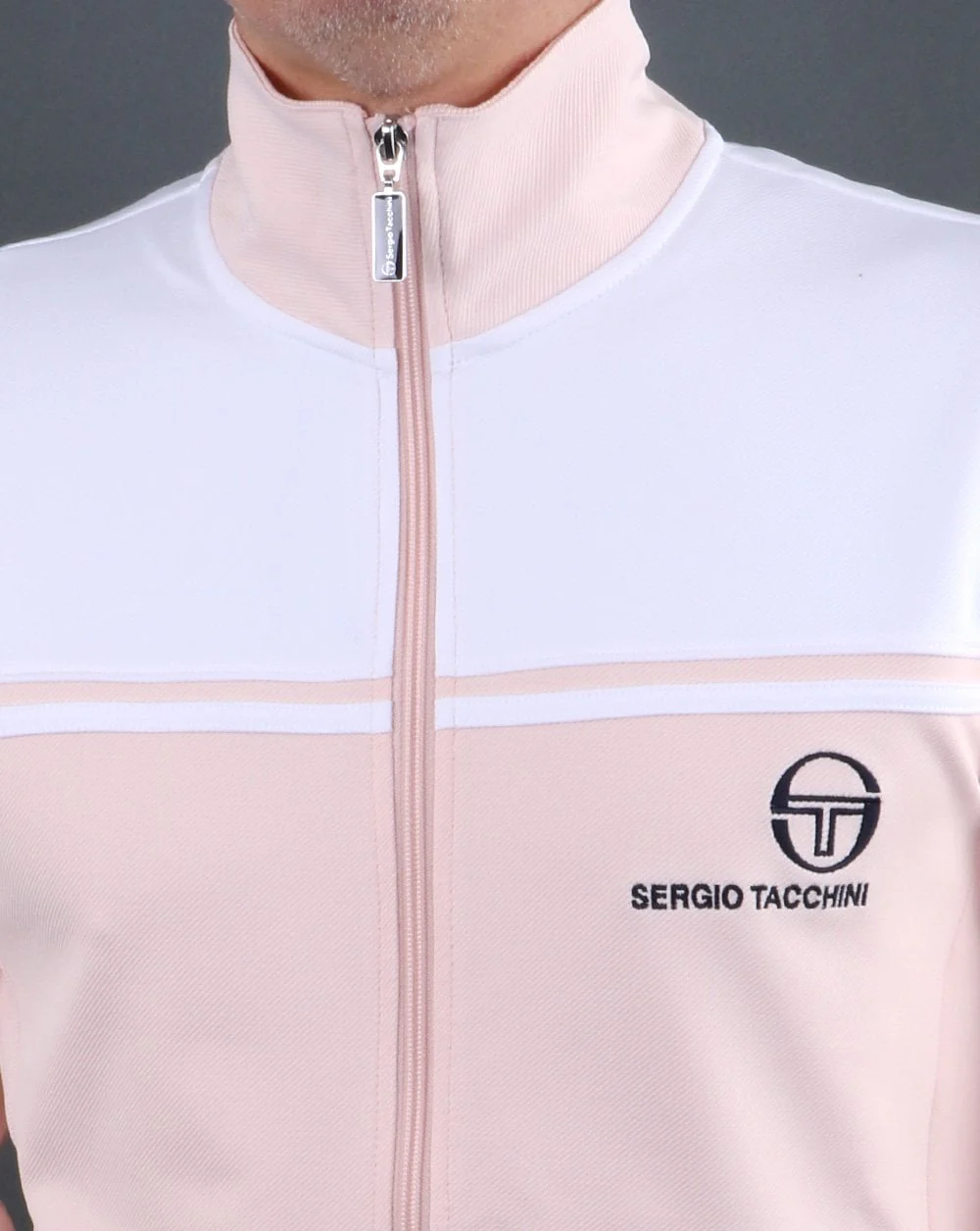 Sergio Tacchini New Young Line Track Top Pink/White - Image 3