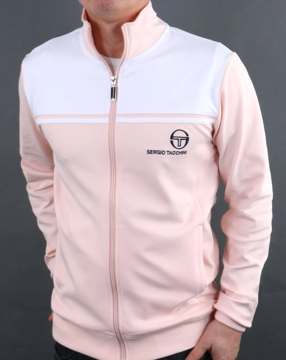 Sergio Tacchini New Young Line Track Top Pink/White - Image 4