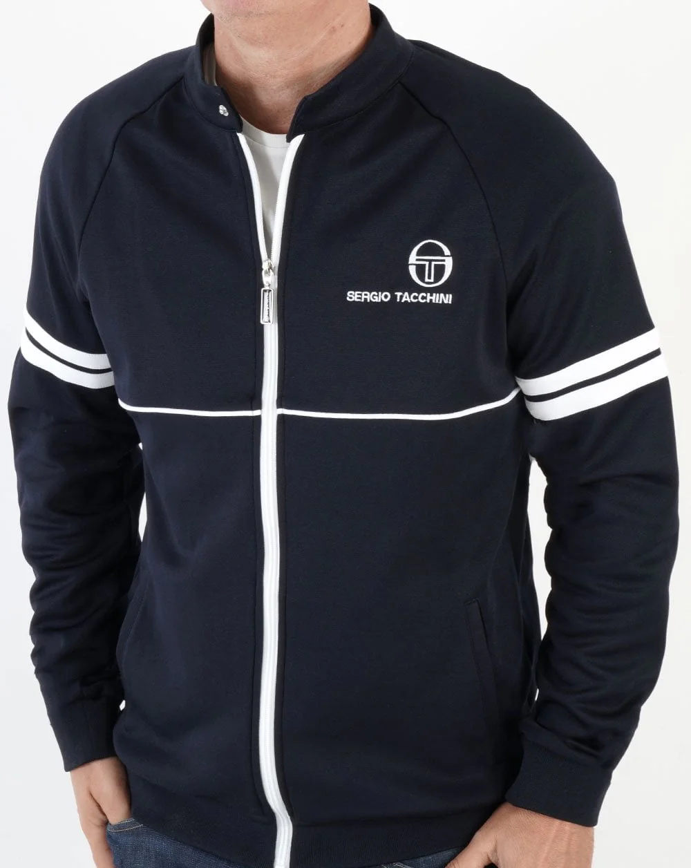 Sergio Tacchini Orion B Track Top Navy/White - Image 2
