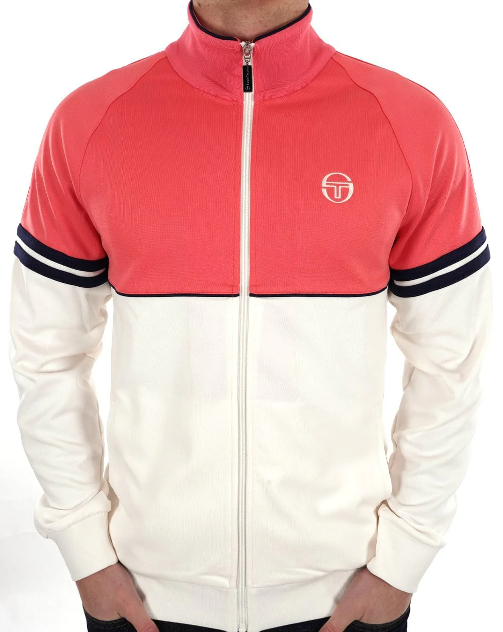 Sergio Tacchini Orion Track Top Deep Coral Gardenia