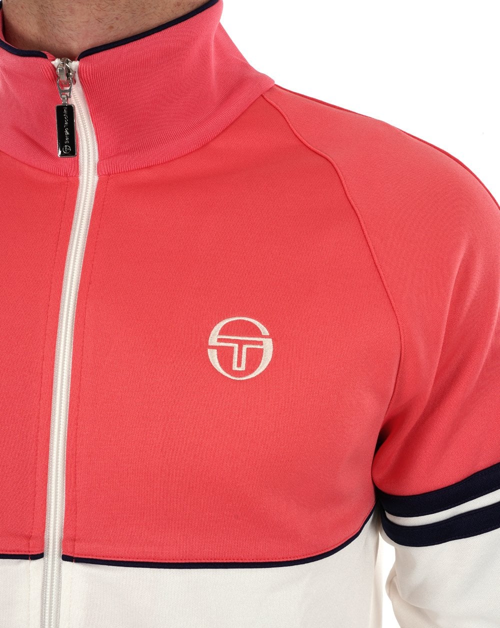 Sergio Tacchini Orion Track Top Deep Coral Gardenia - Image 2