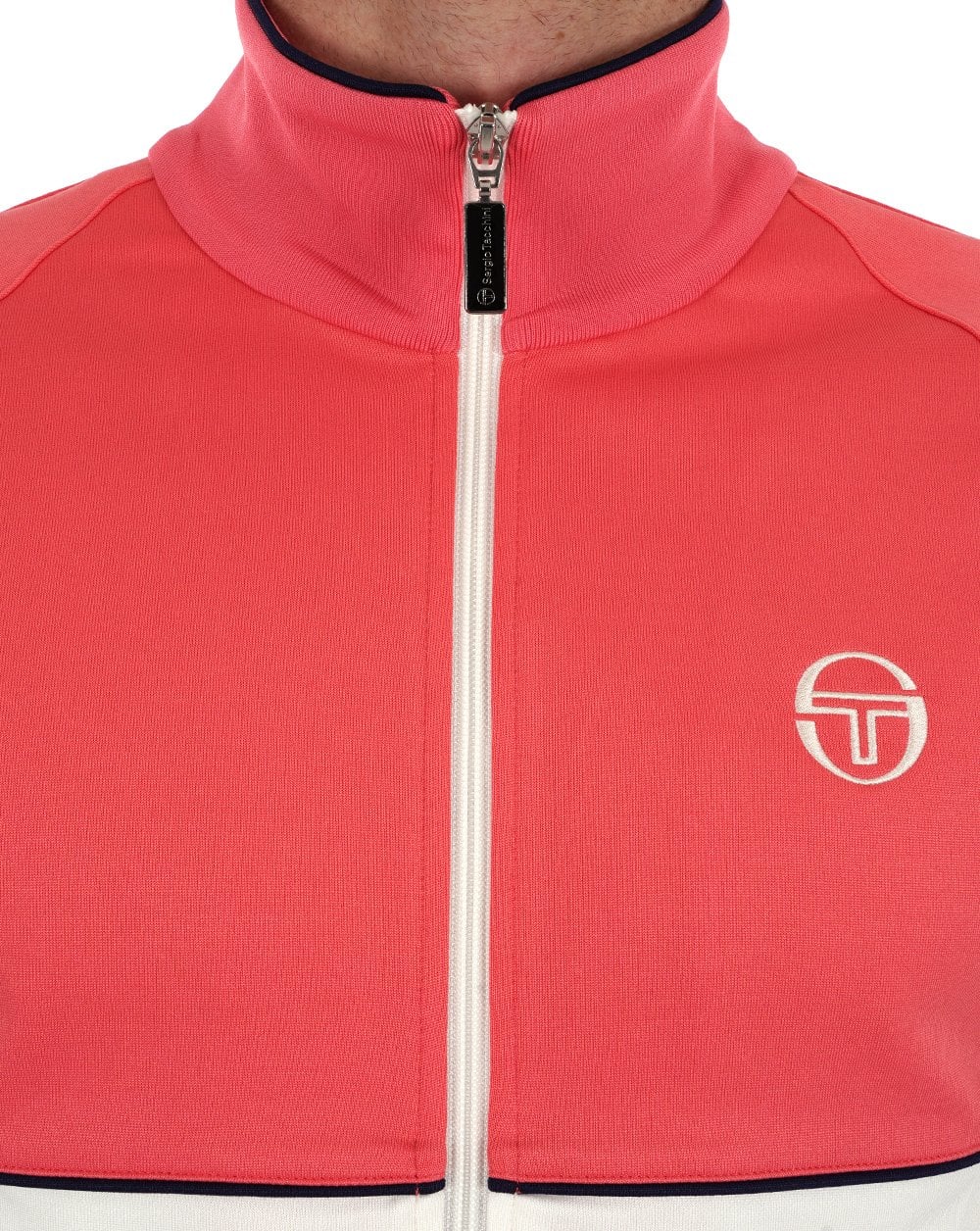 Sergio Tacchini Orion Track Top Deep Coral Gardenia - Image 3