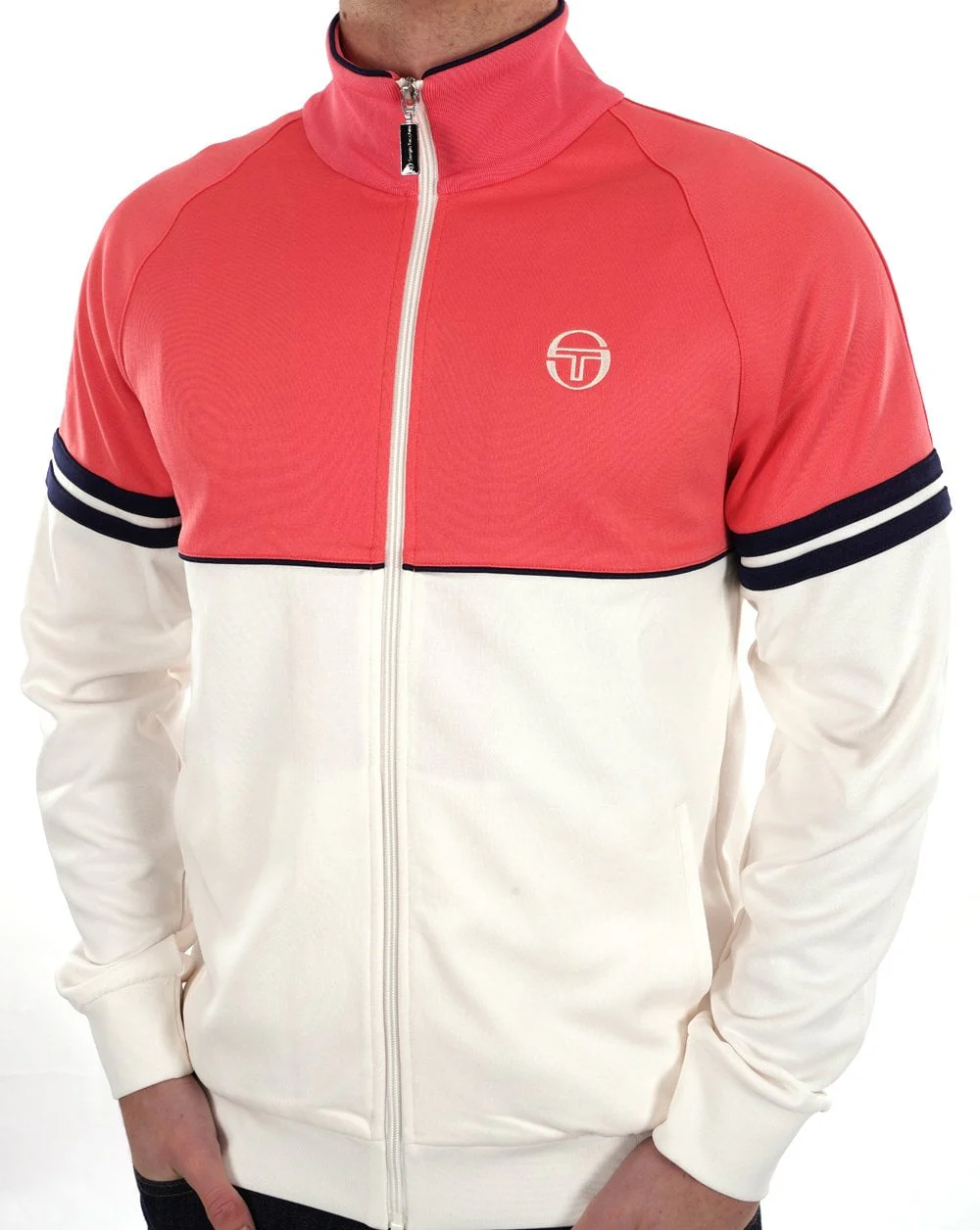 Sergio Tacchini Orion Track Top Deep Coral Gardenia - Image 4
