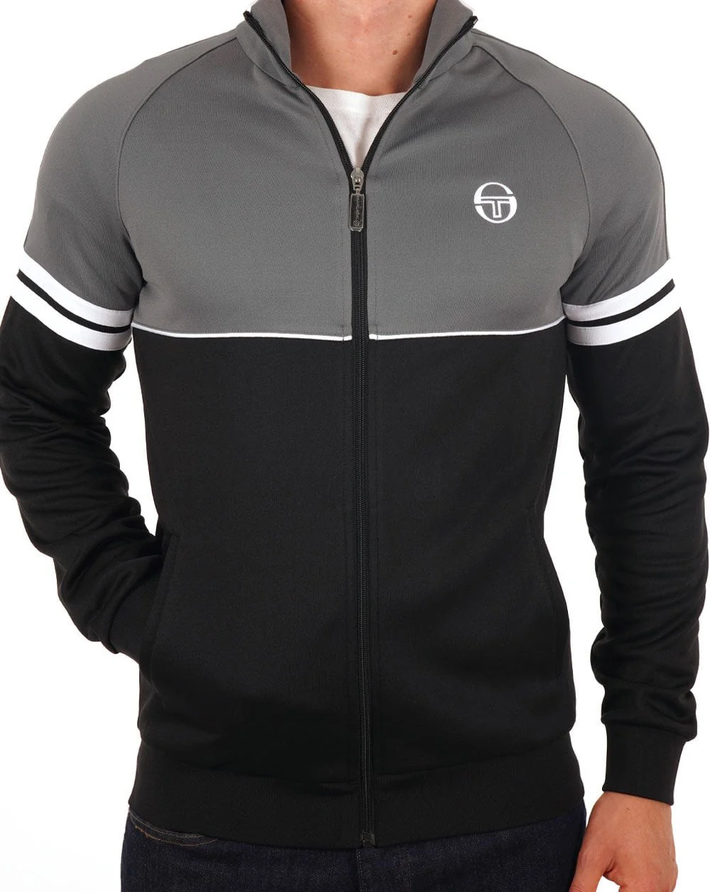Sergio Tacchini Orion Track Top Grey/Black - Image 2