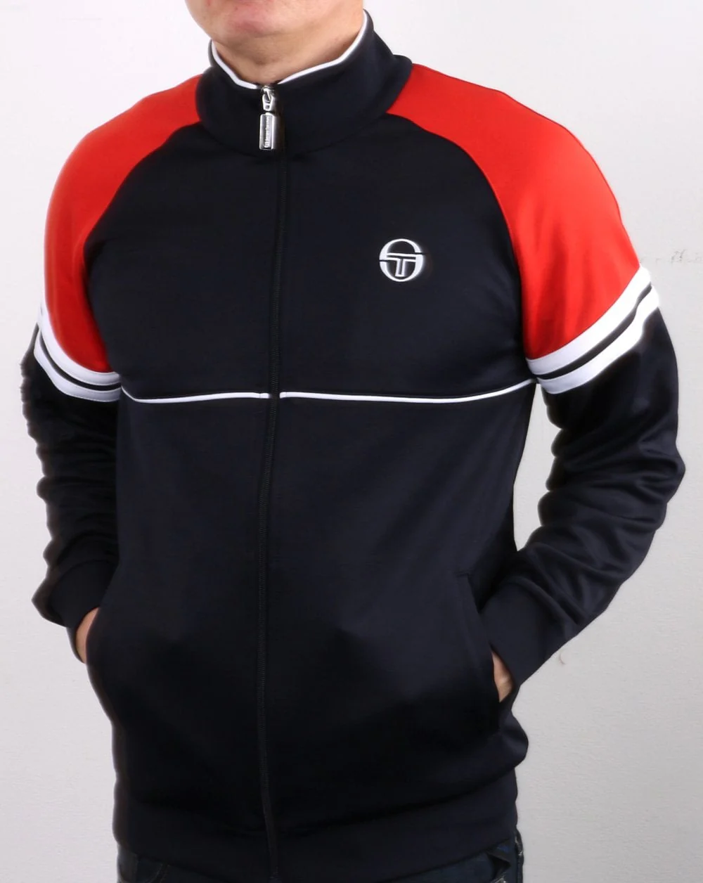 Sergio Tacchini Orion Track Top Navy/Red - Image 4