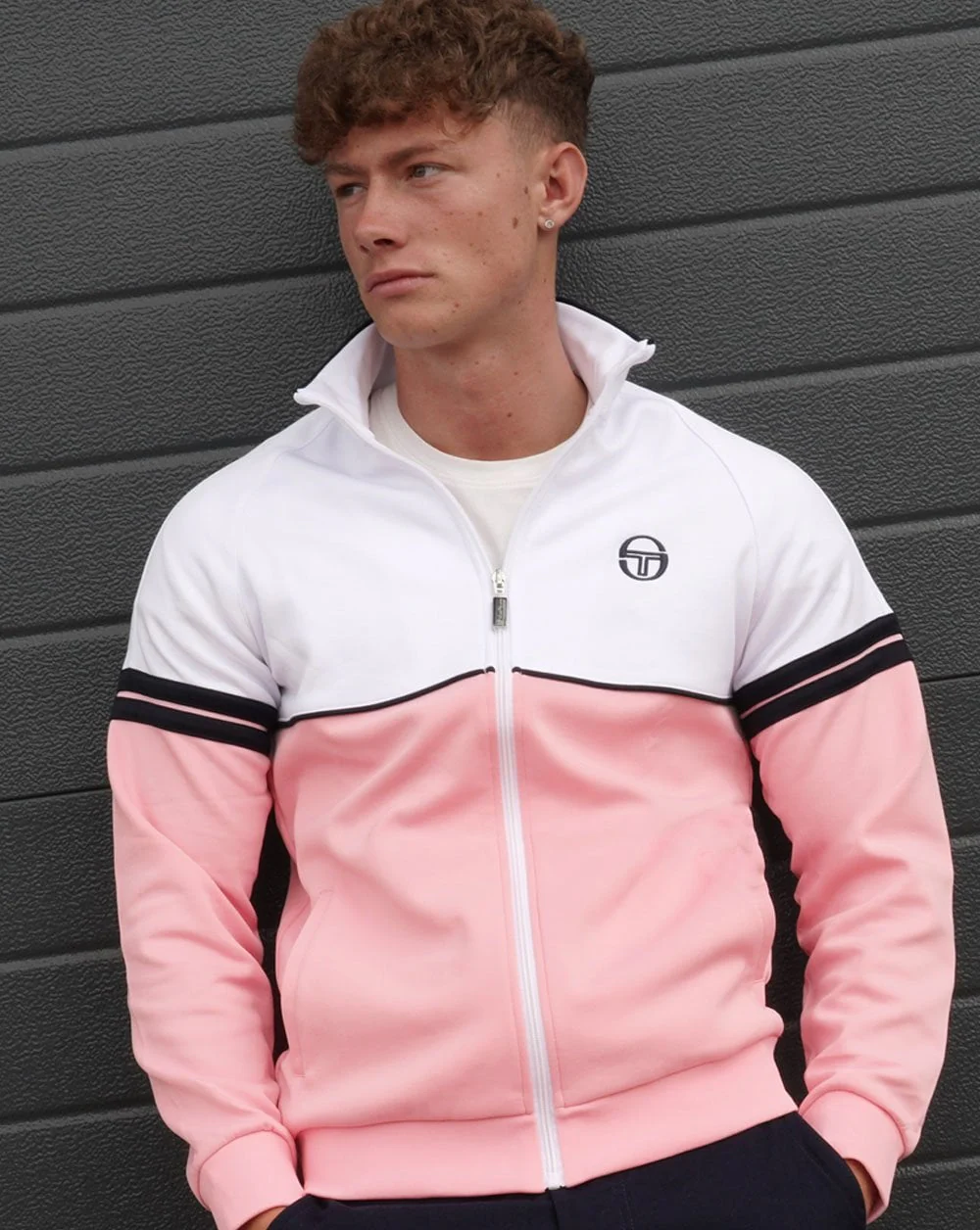 Sergio Tacchini Orion Track Top Pink/White - Image 2