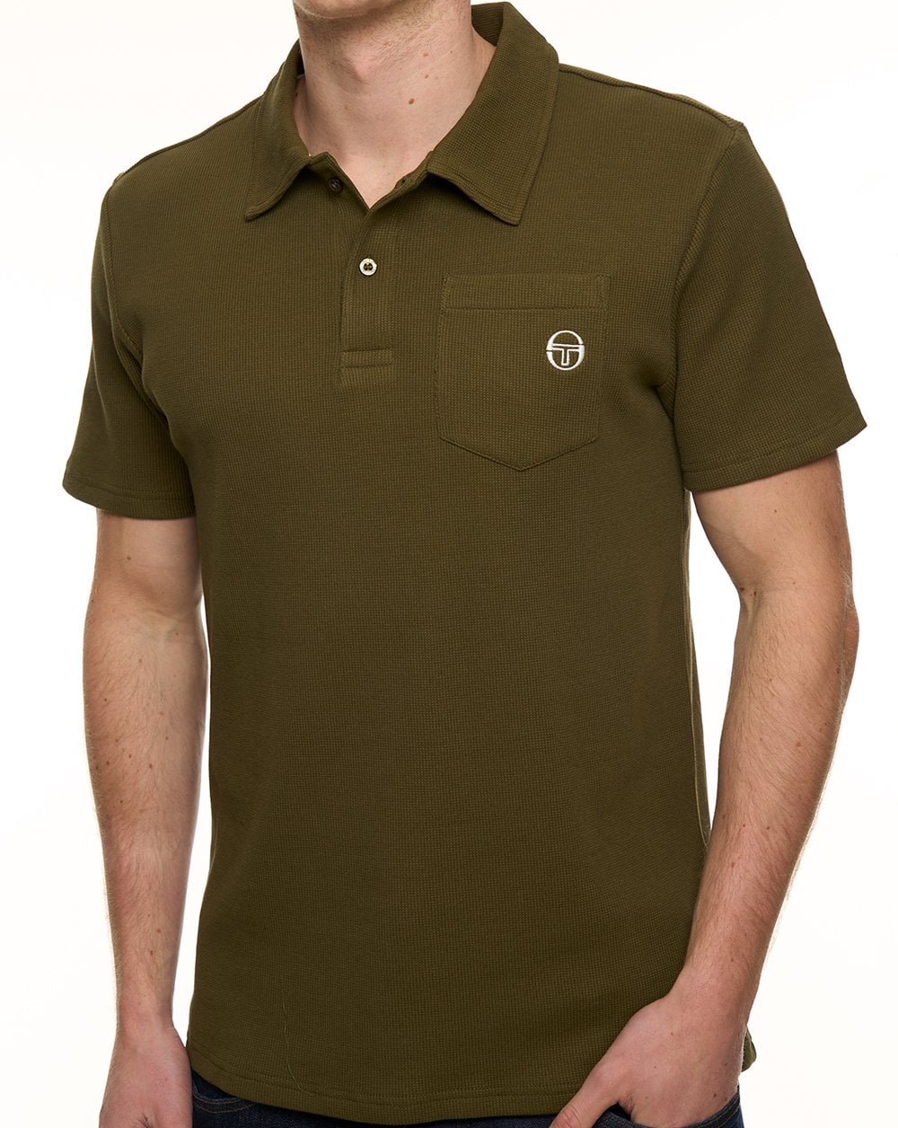 Sergio Tacchini Pitch Pocket Polo Dark Olive - Image 2