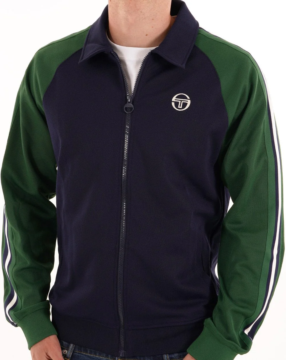 Sergio Tacchini Renshaw 70s Track Top Navy Green
