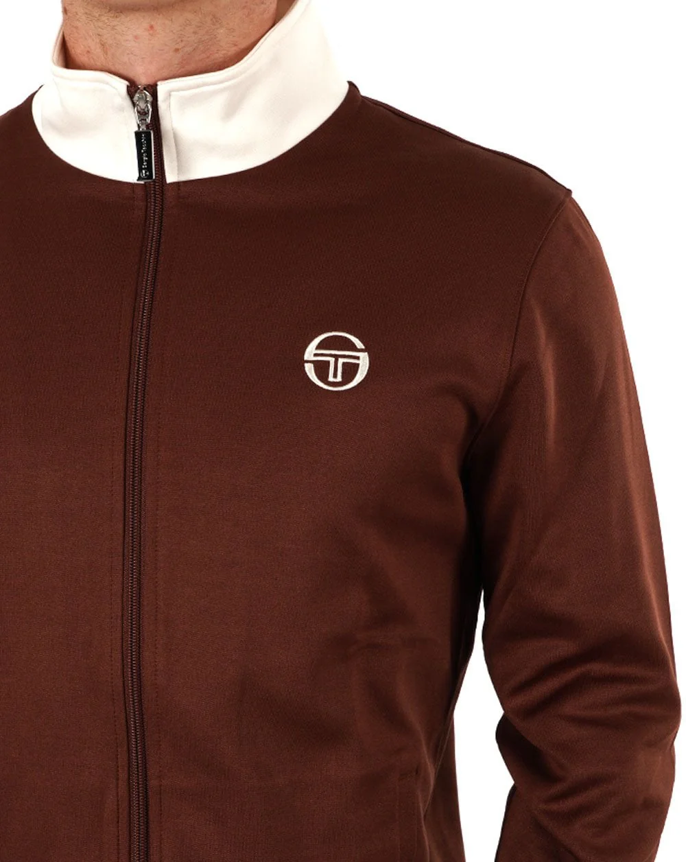 Sergio Tacchini Retro Track Top Brown Gardenia - Image 2