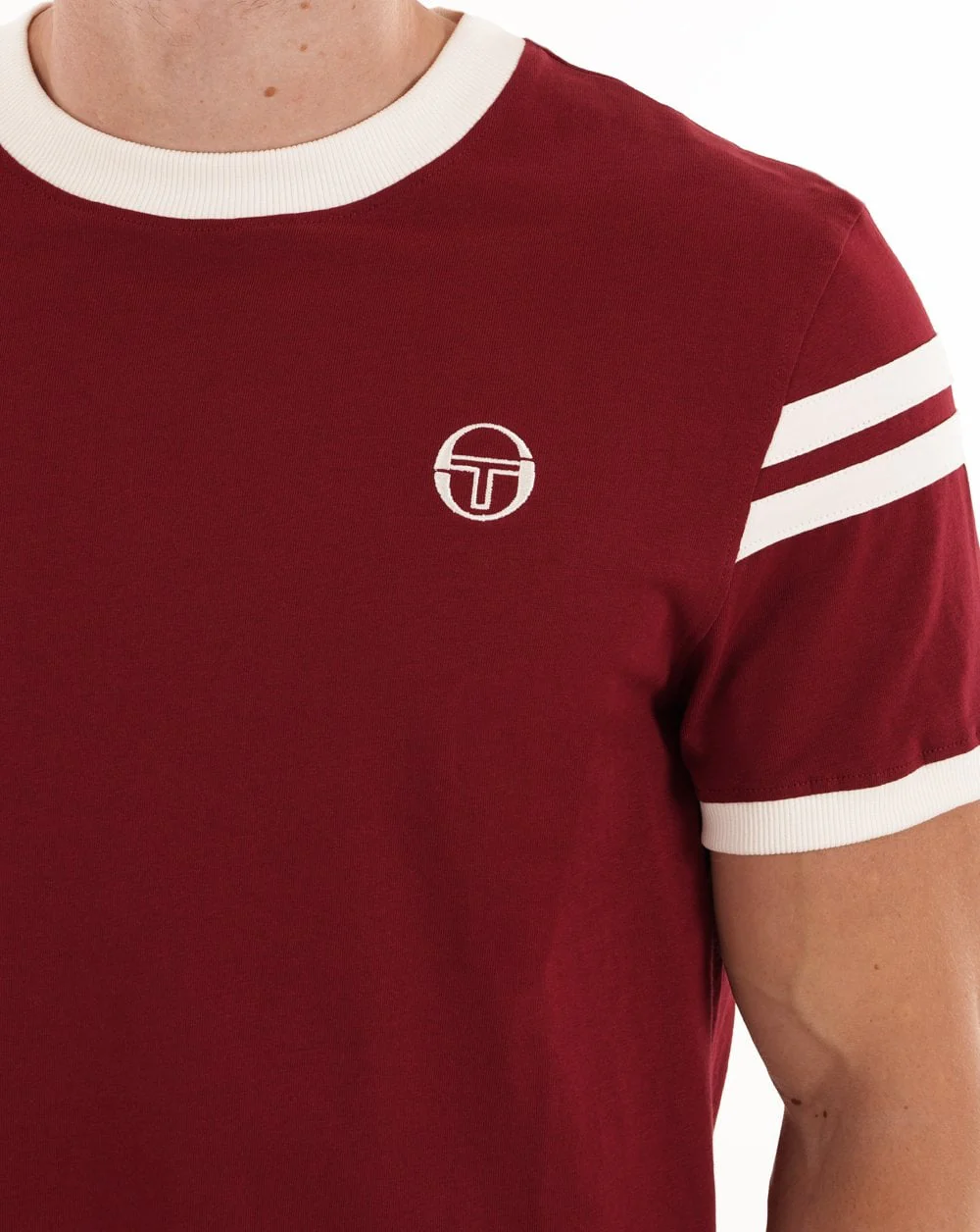 Sergio Tacchini Sella T Shirt Burgundy - Image 3