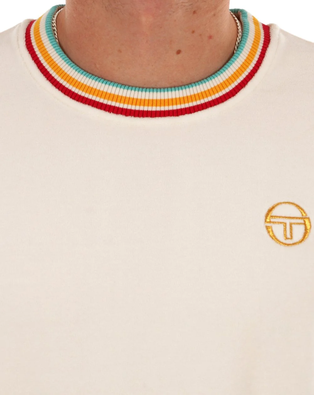 Sergio Tacchini Slice Velour T Shirt Gardenia - Image 2