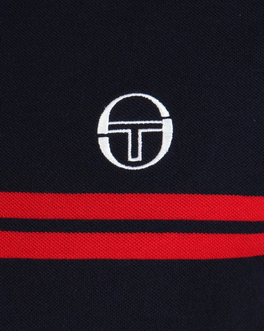 Sergio Tacchini Super Mac Polo Shirt Navy/White/Red - Image 3