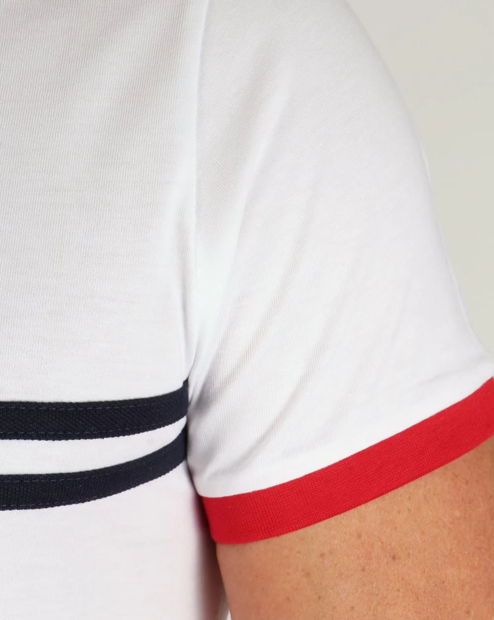 Sergio Tacchini Super Mac T-shirt White/Navy/Red - Image 3