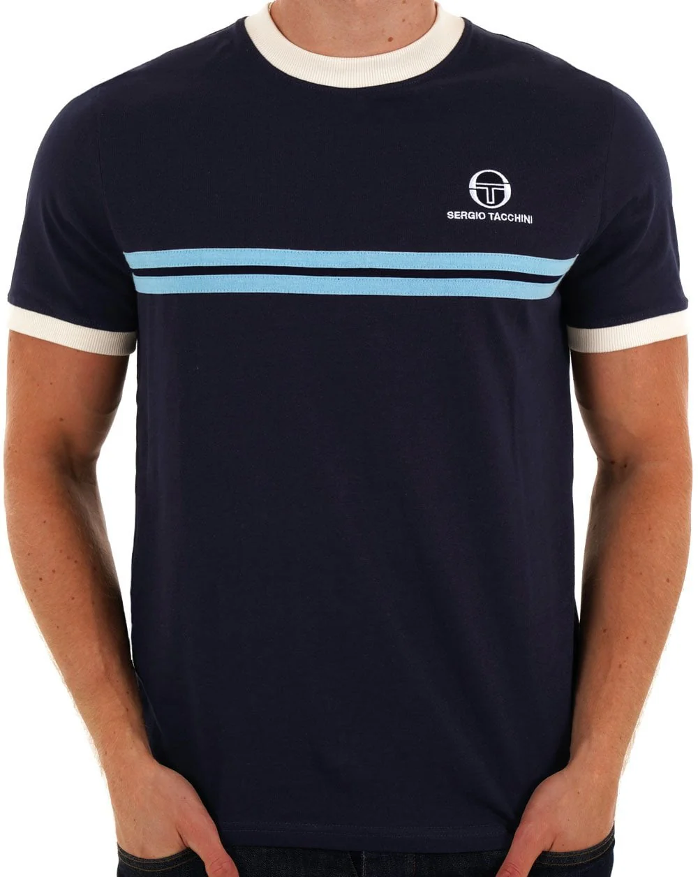 Sergio Tacchini Super MK2 T Shirt Navy Blue - Image 3