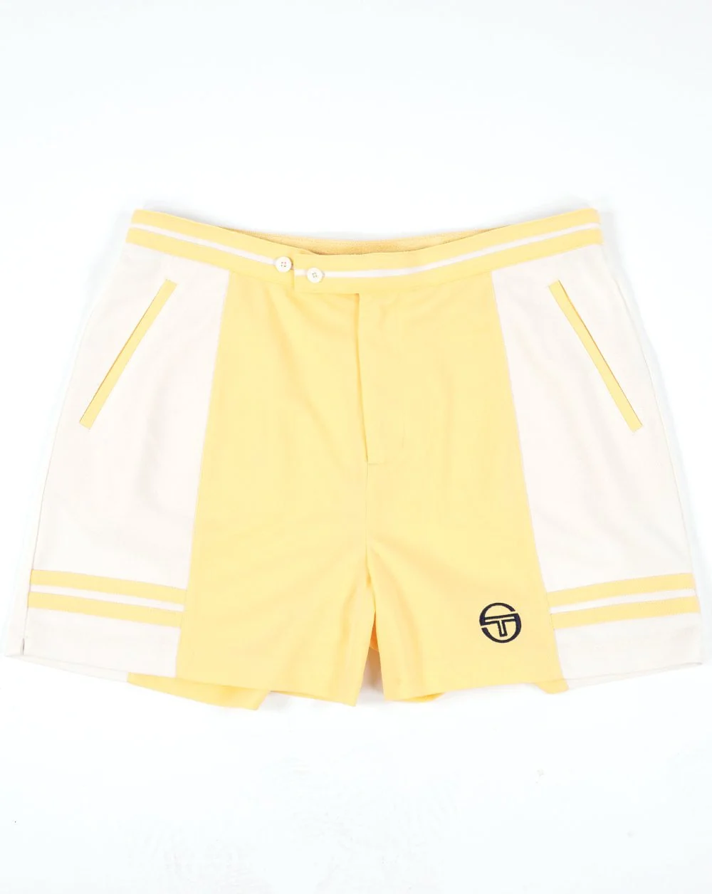 Sergio Tacchini Super MK2 Tennis Shorts Yellow/Gardenia