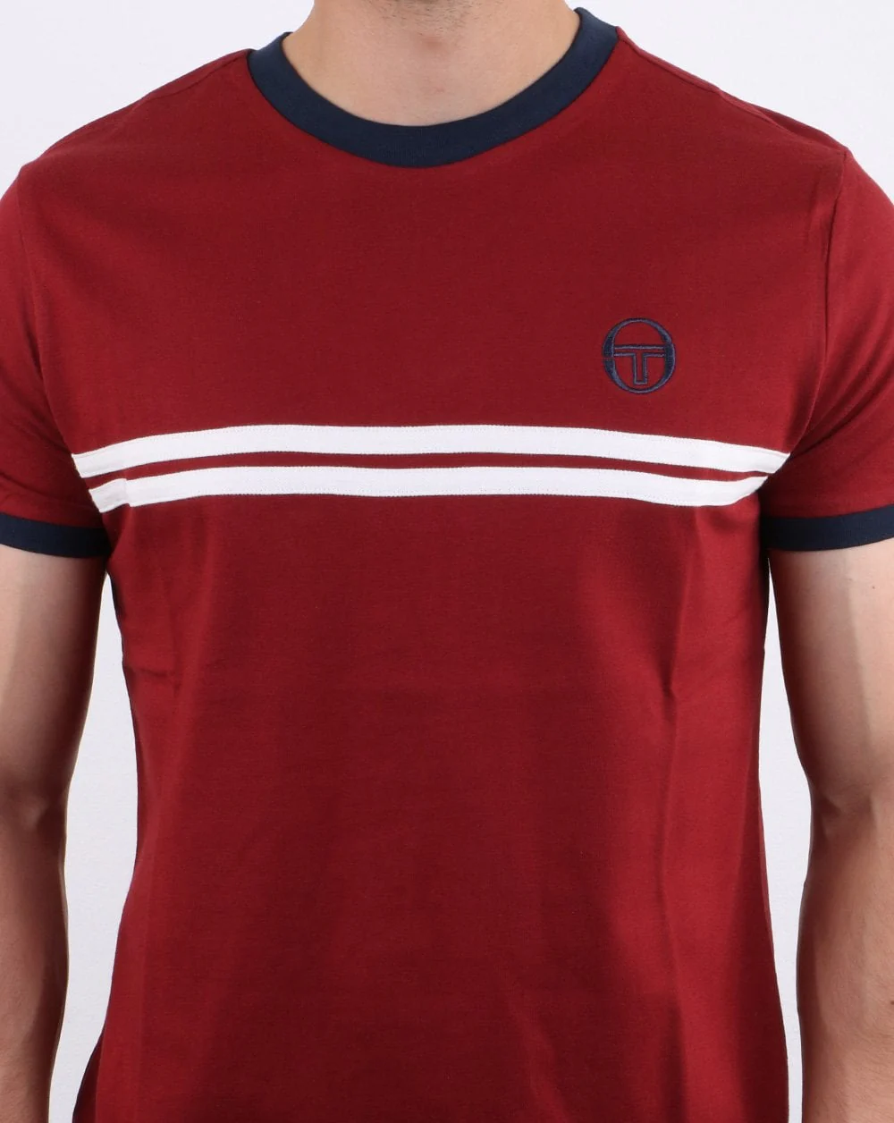 Sergio Tacchini Supermac T-shirt Burgundy Red/navy - Image 3