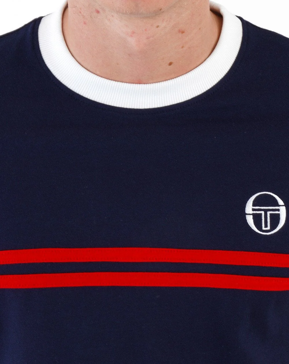 Sergio Tacchini Supermac T Shirt Navy/Red - Image 3