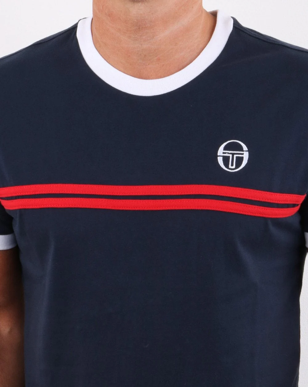 Sergio Tacchini Supermac T-shirt Navy/White/Red - Image 3