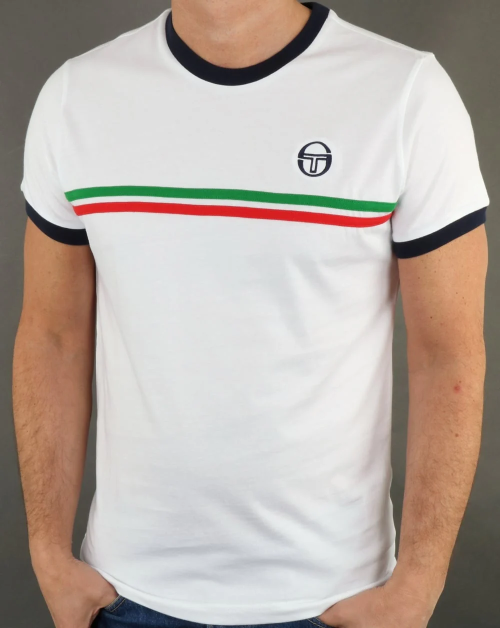 Sergio Tacchini Supermac T-shirt White/Green/Red