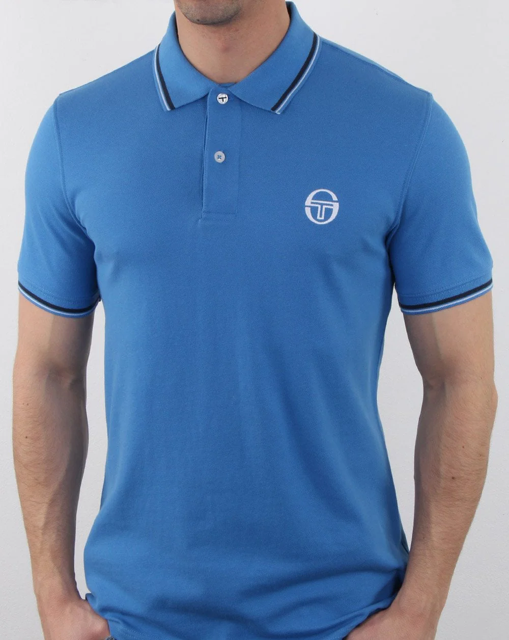 Sergio Tacchini Tipped Polo Shirt Blue/white