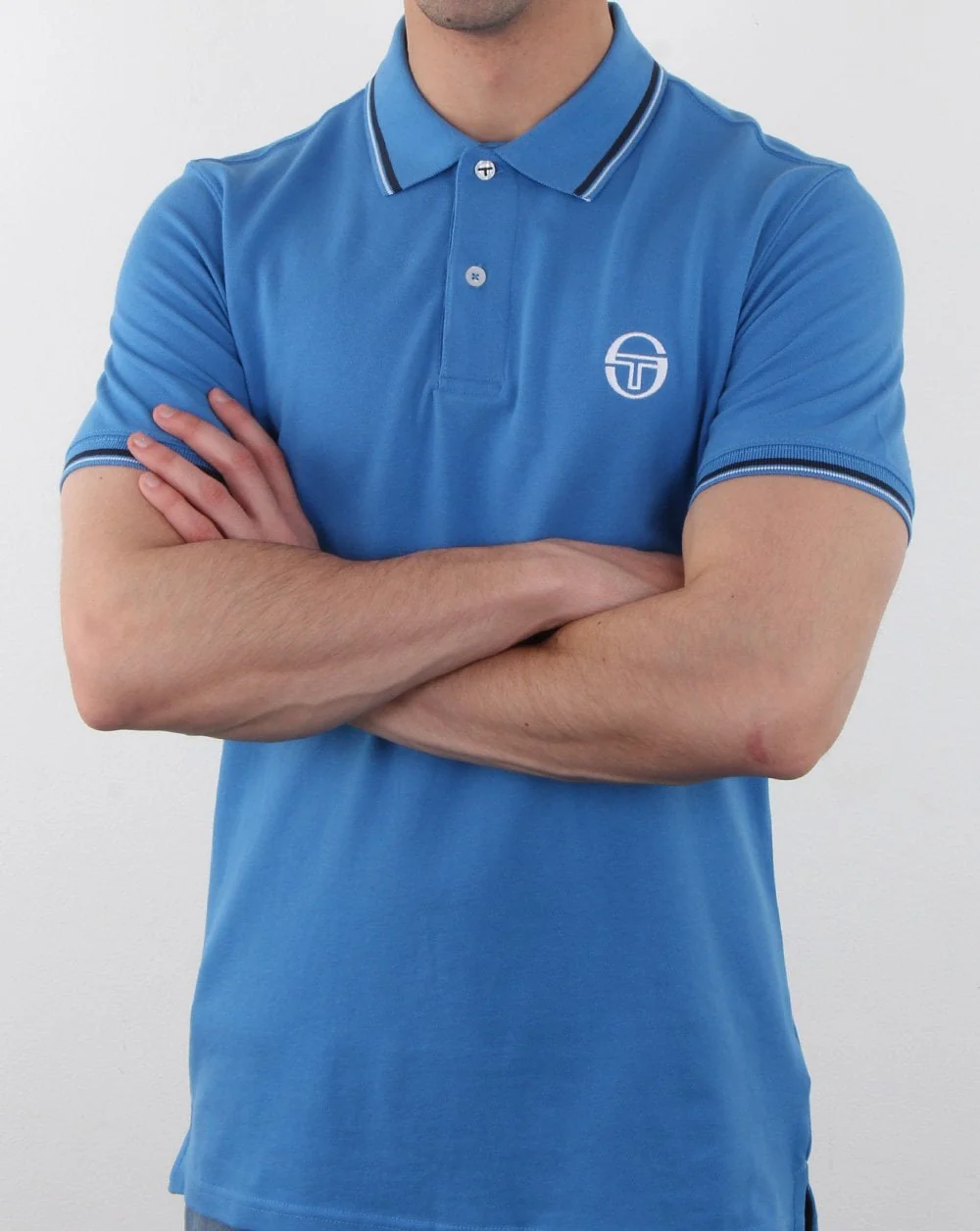 Sergio Tacchini Tipped Polo Shirt Blue/white - Image 3