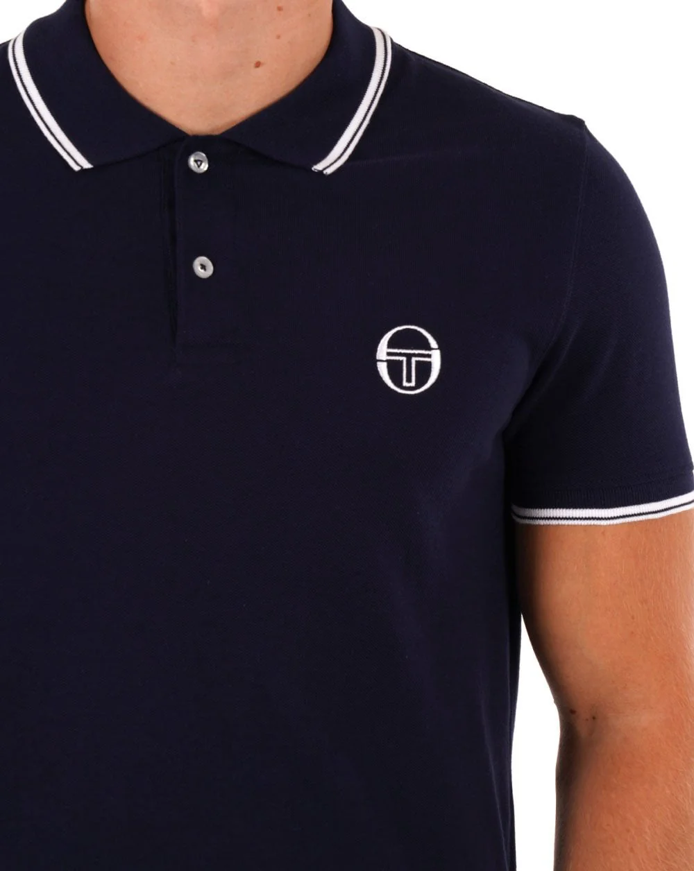 Sergio Tacchini Tipped Polo Shirt Navy / White - Image 2