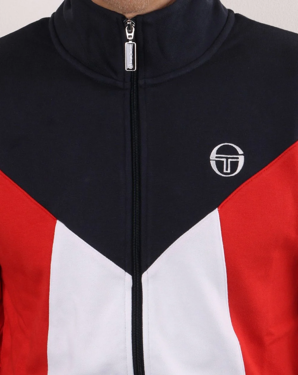 Sergio Tacchini Vero Track Top Navy/White/red - Image 4