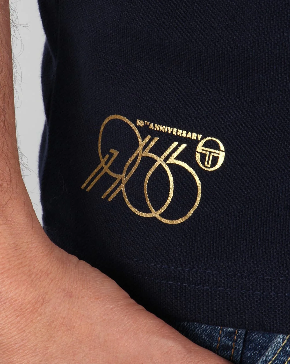 Sergio Tacchini Young Line 50th Anniversary Polo Shirt Navy/Ivory - Image 3