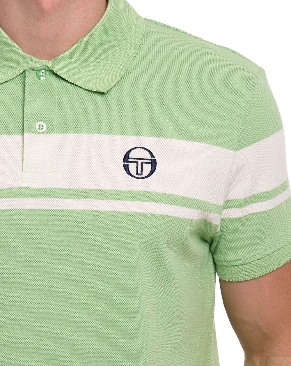 Sergio Tacchini Young Line Polo Shirt Green/Gardenia - Image 4