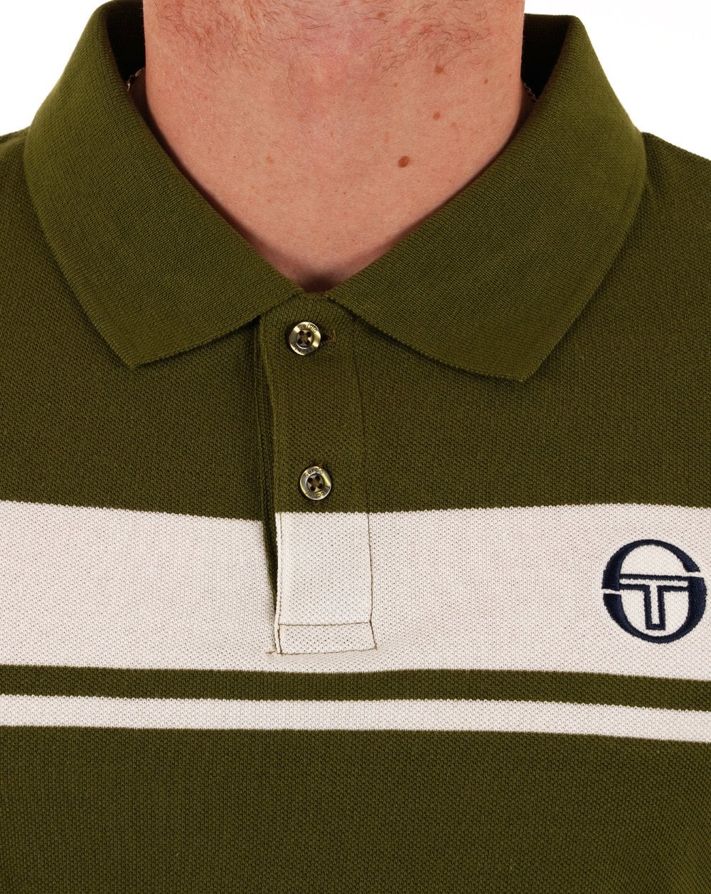 Sergio Tacchini Young Line Polo Shirt Khaki / Gardenia - Image 2