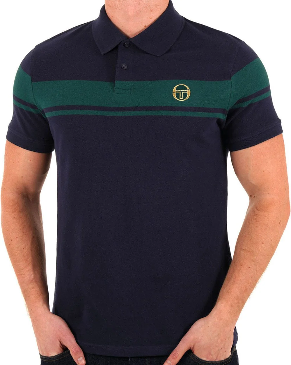 Sergio Tacchini Young Line Polo Shirt Navy Blue/Green
