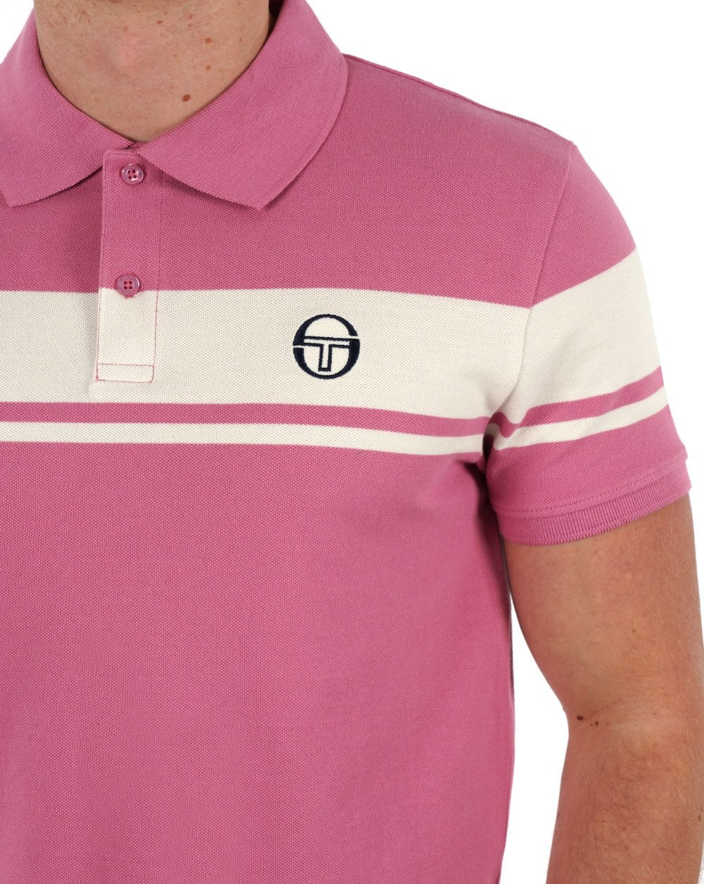 Sergio Tacchini Young Line Polo Shirt Pink/Gardenia - Image 2