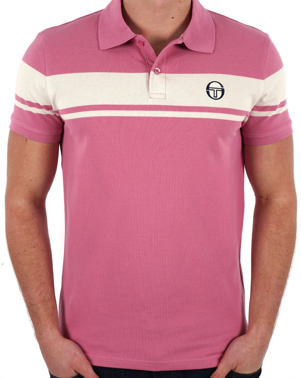 Sergio Tacchini Young Line Polo Shirt Pink/Gardenia - Image 3