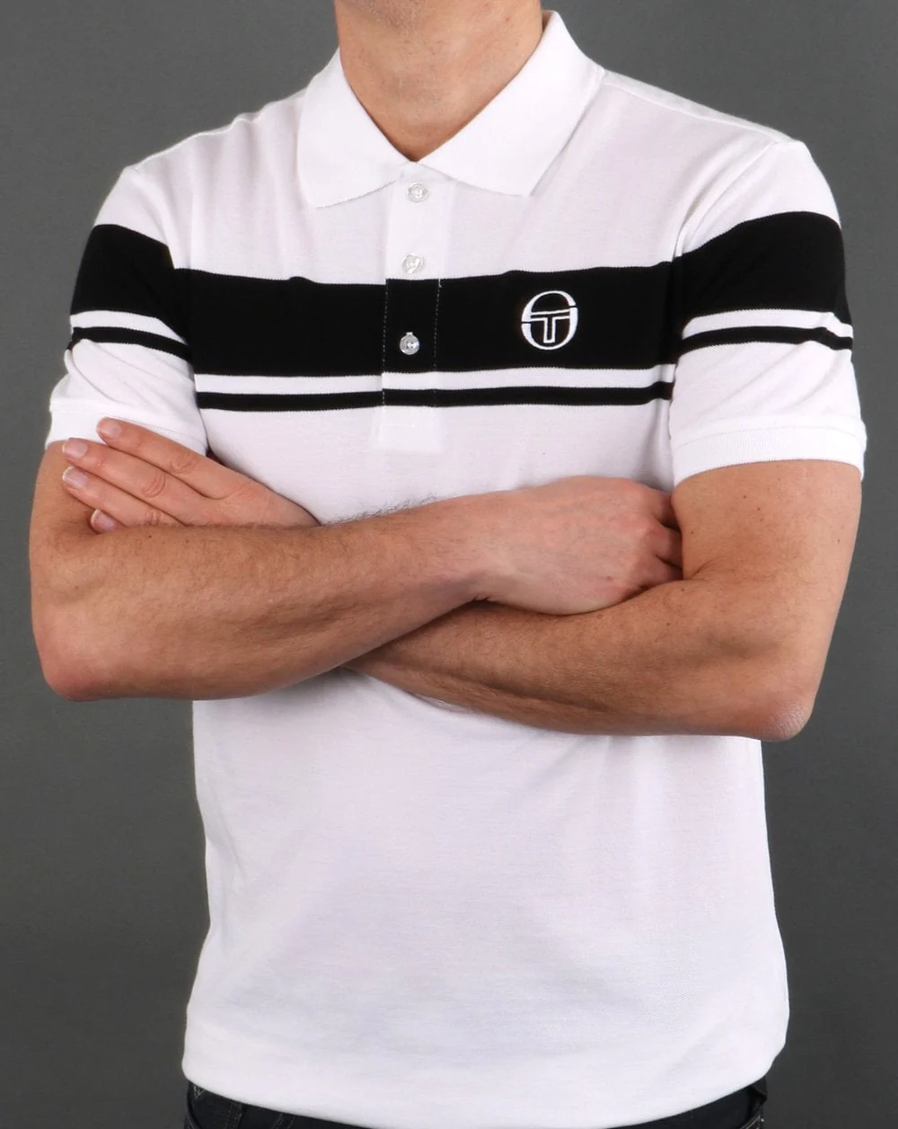 Sergio Tacchini Young Line Polo Shirt White/Black - Image 4