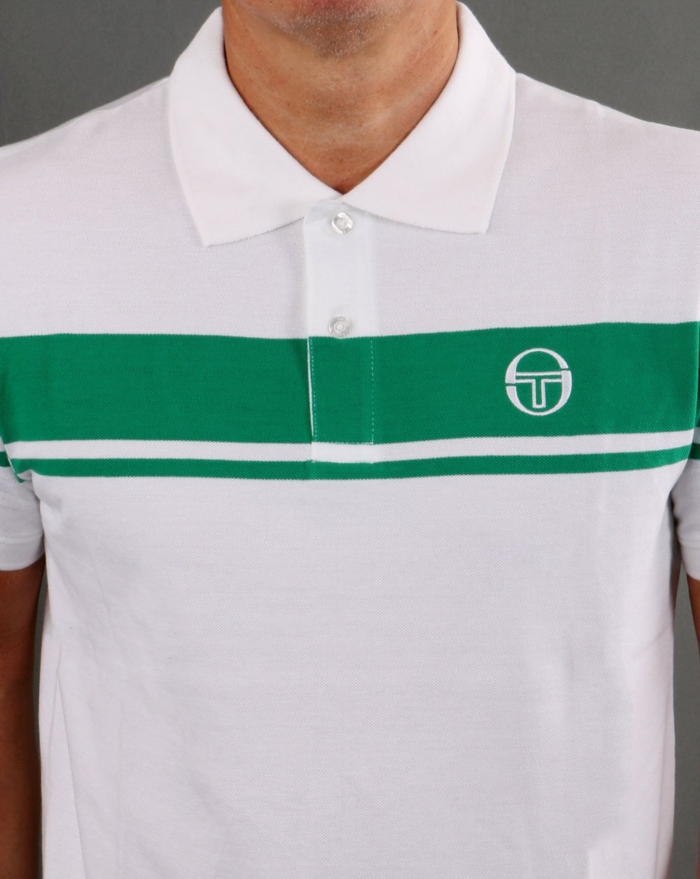Sergio Tacchini Young Line Polo Shirt White/Green - Image 2