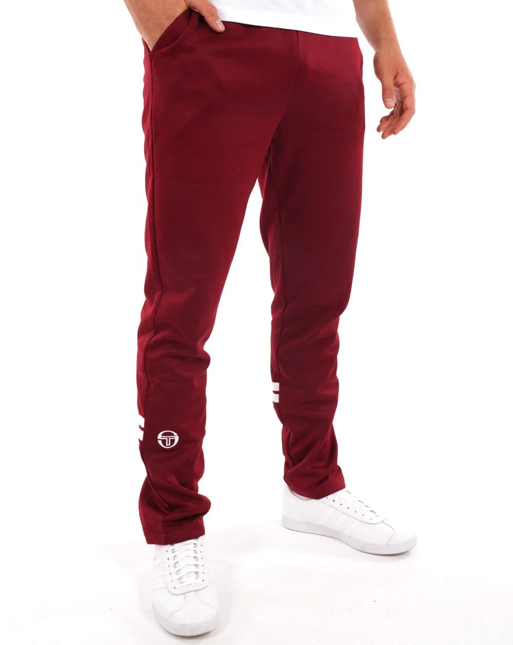 Sergio Tacchini Zip Bottom Track Pants Claret - Image 3