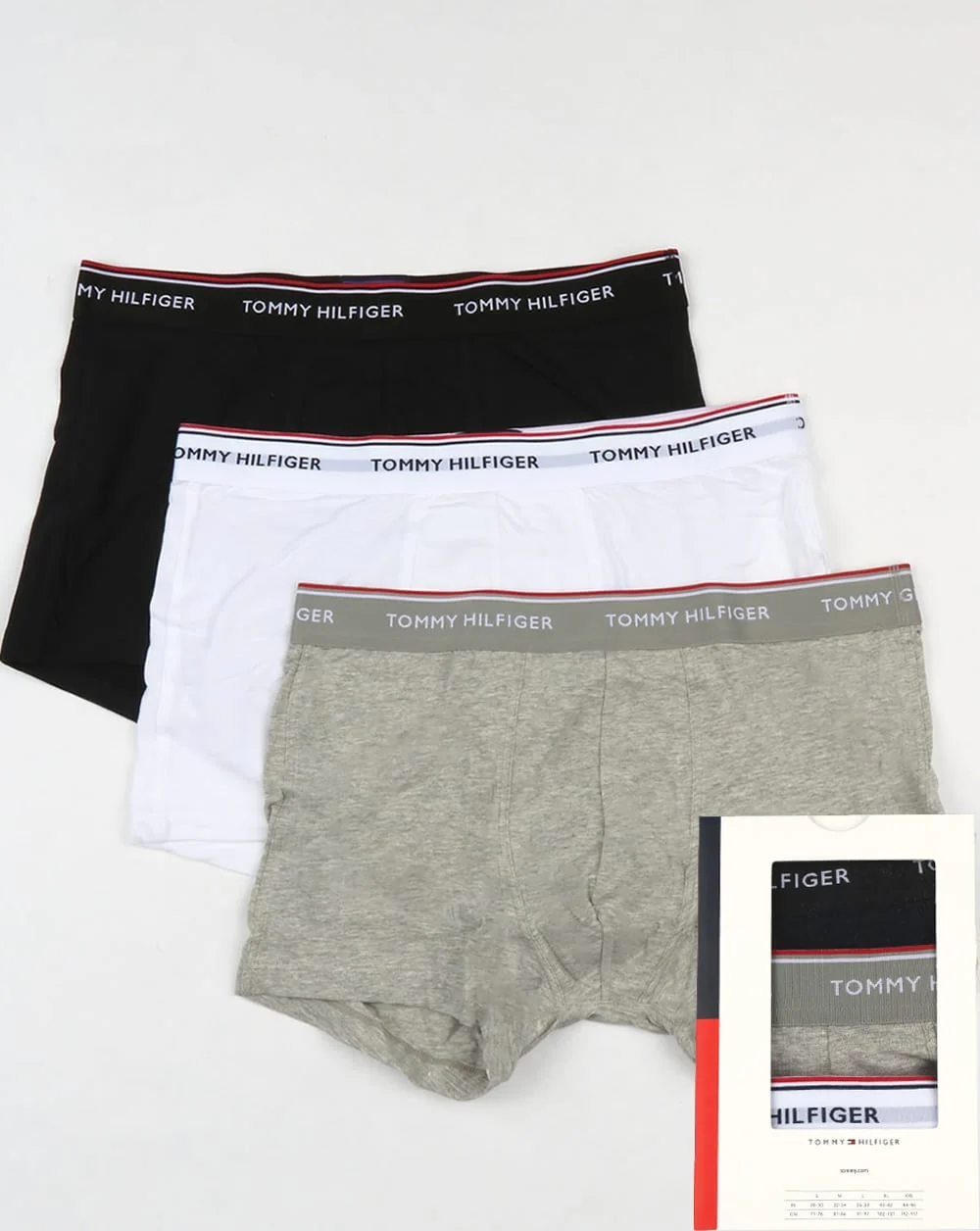 Tommy Hilfiger 3 Pack Boxer Shorts Black/White/Grey