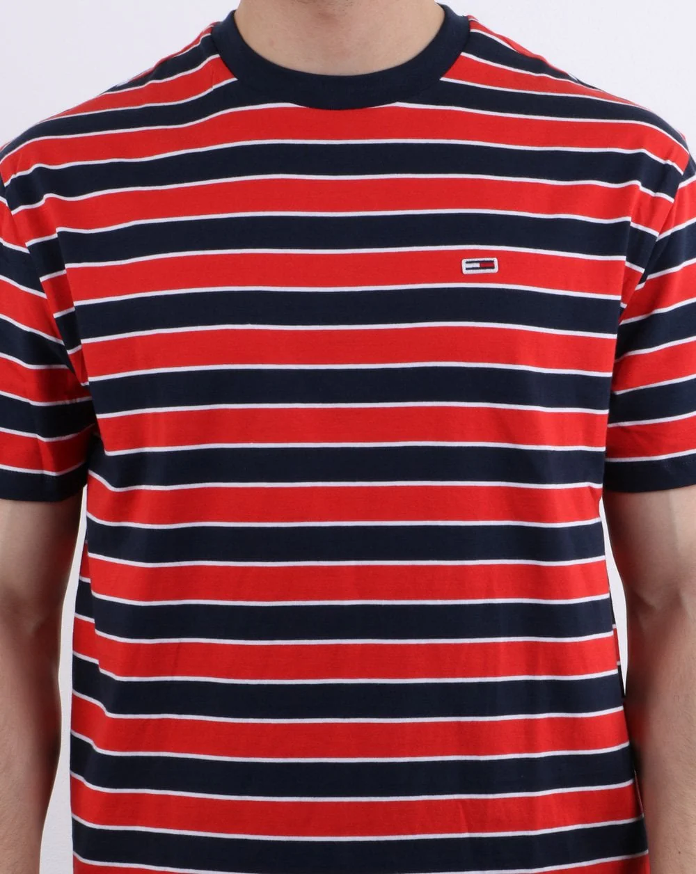 Tommy Hilfiger Bold Stripe Tee Flame Red/Navy - Image 4