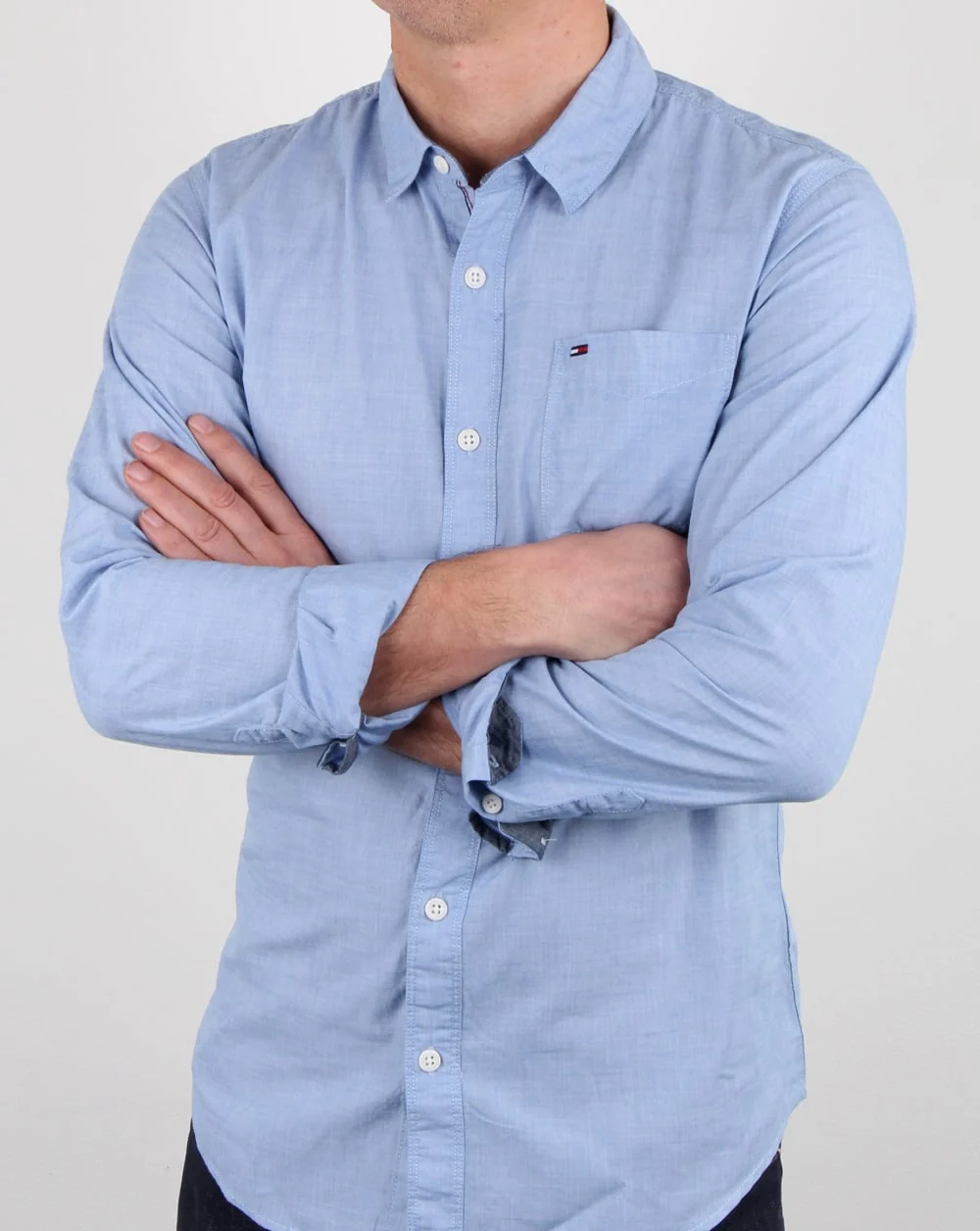 Tommy Hilfiger End On End Shirt Blue Cobalt - Image 4