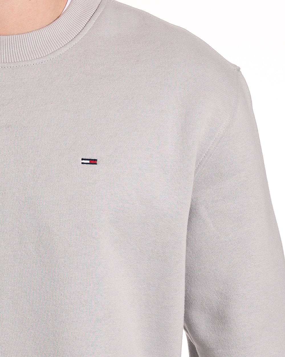 Tommy Jeans Flag Crew Sweatshirt Light Grey - Image 3