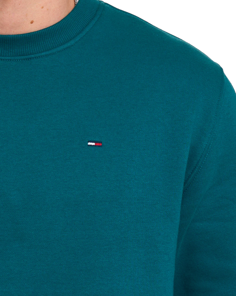 Tommy Jeans Flag Crew Sweatshirt Polar Teal - Image 2