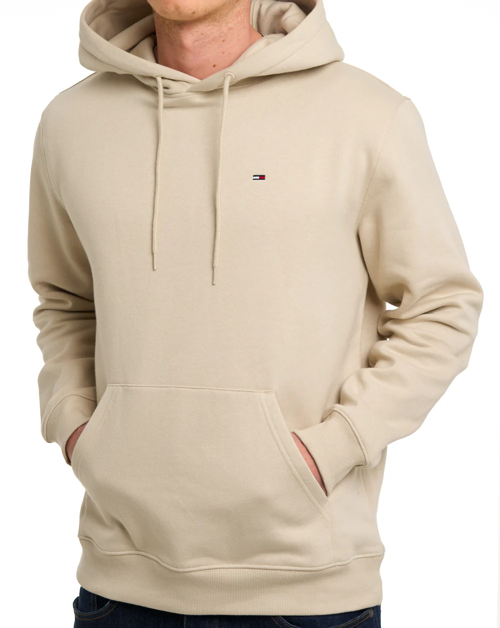 Tommy Jeans Flag Patch Hoodie Sand - Image 2