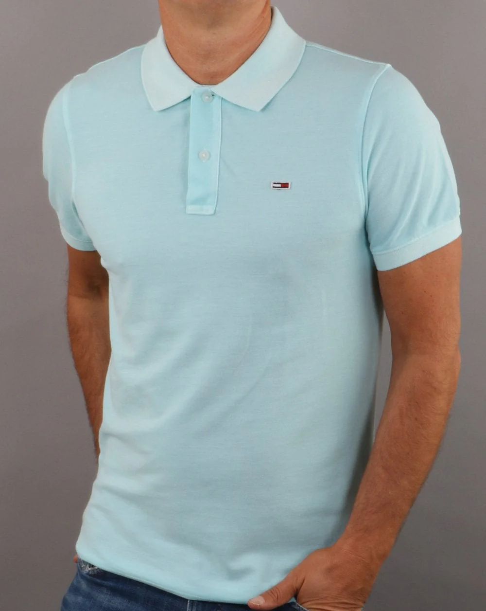 Tommy Hilfiger Lightweight Polo Shirt Light Blue - Image 2