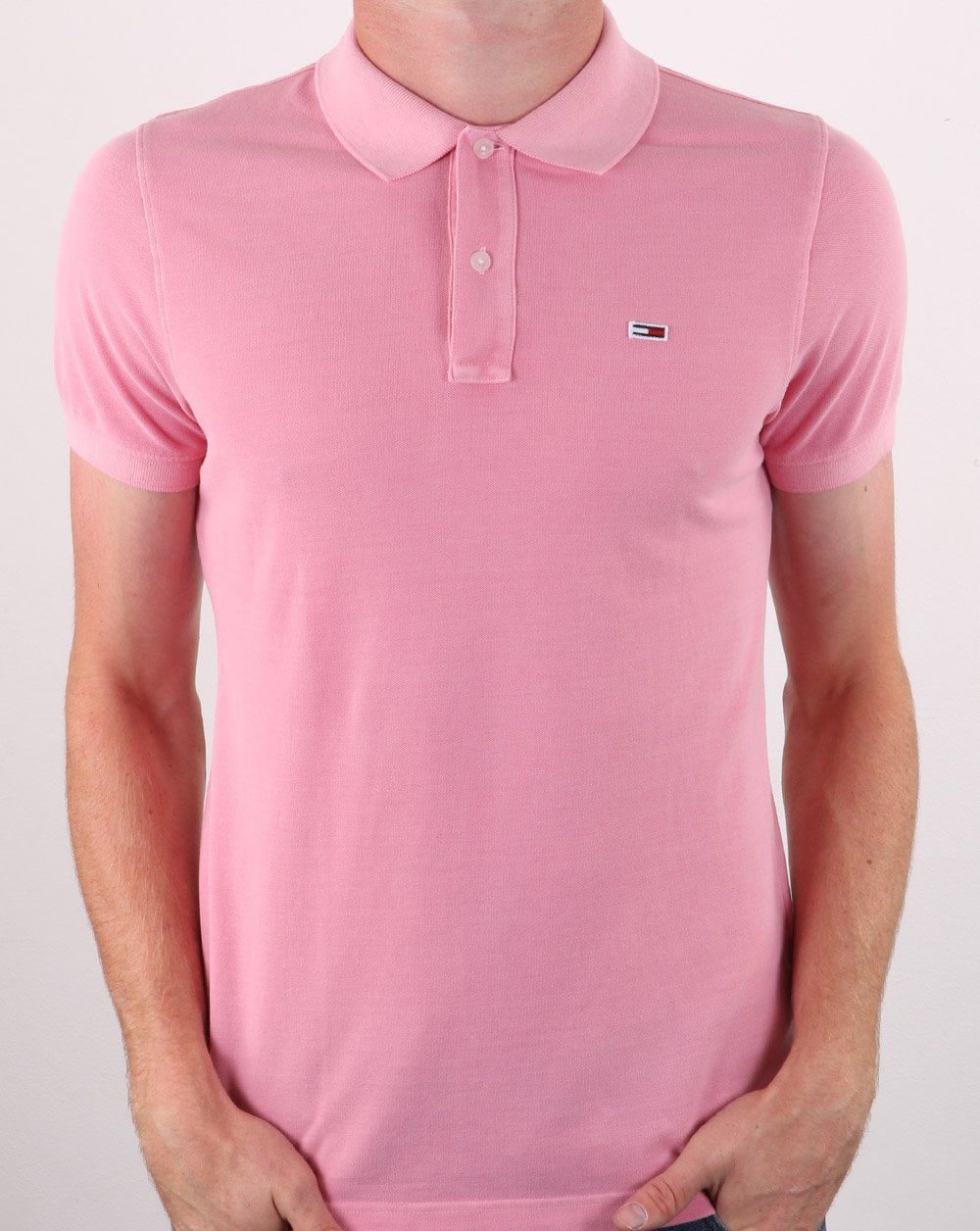 Tommy Hilfiger Lightweight Polo Shirt Rosey Pink - Image 3