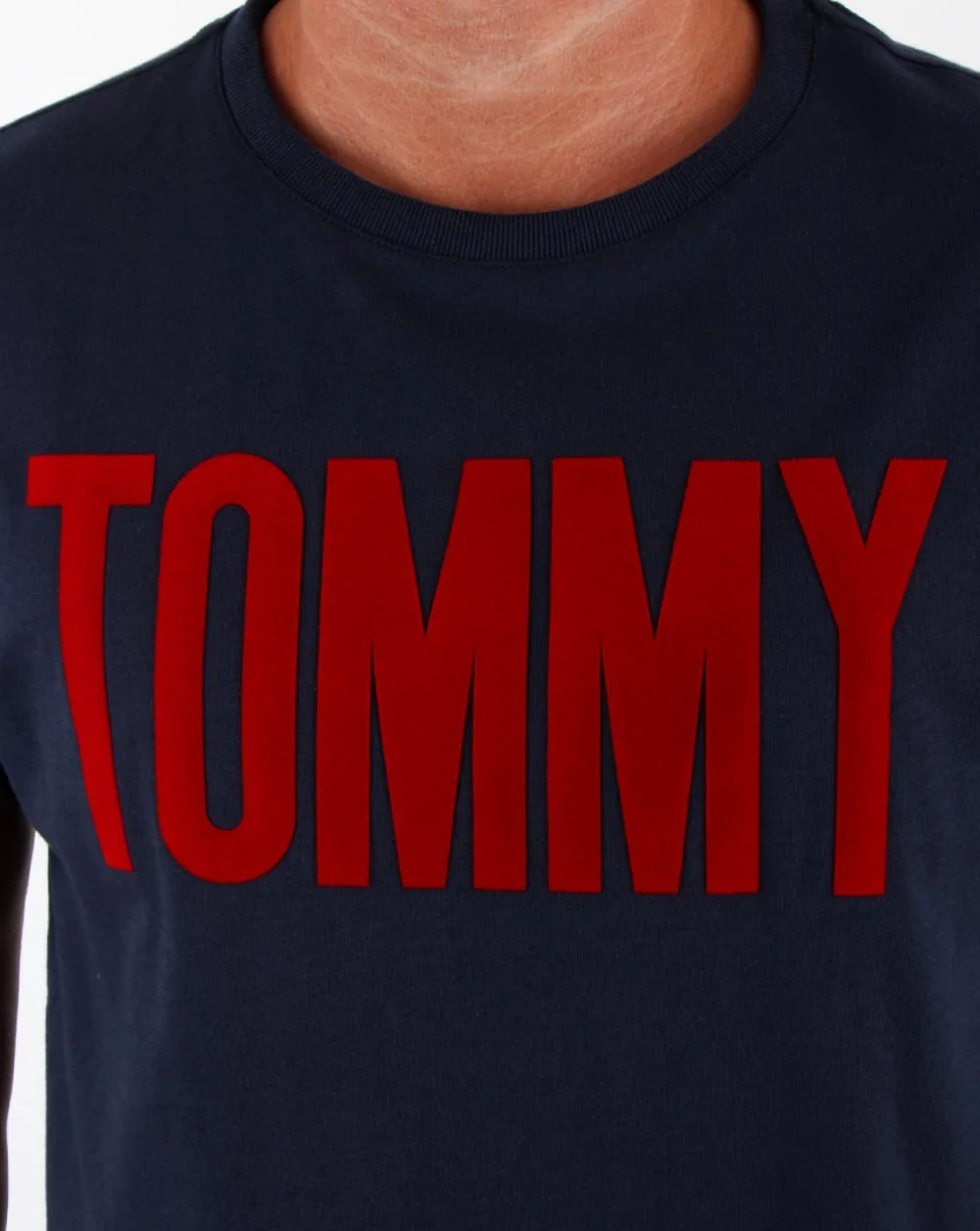 Tommy Hilfiger Logo T Shirt Navy - Image 2