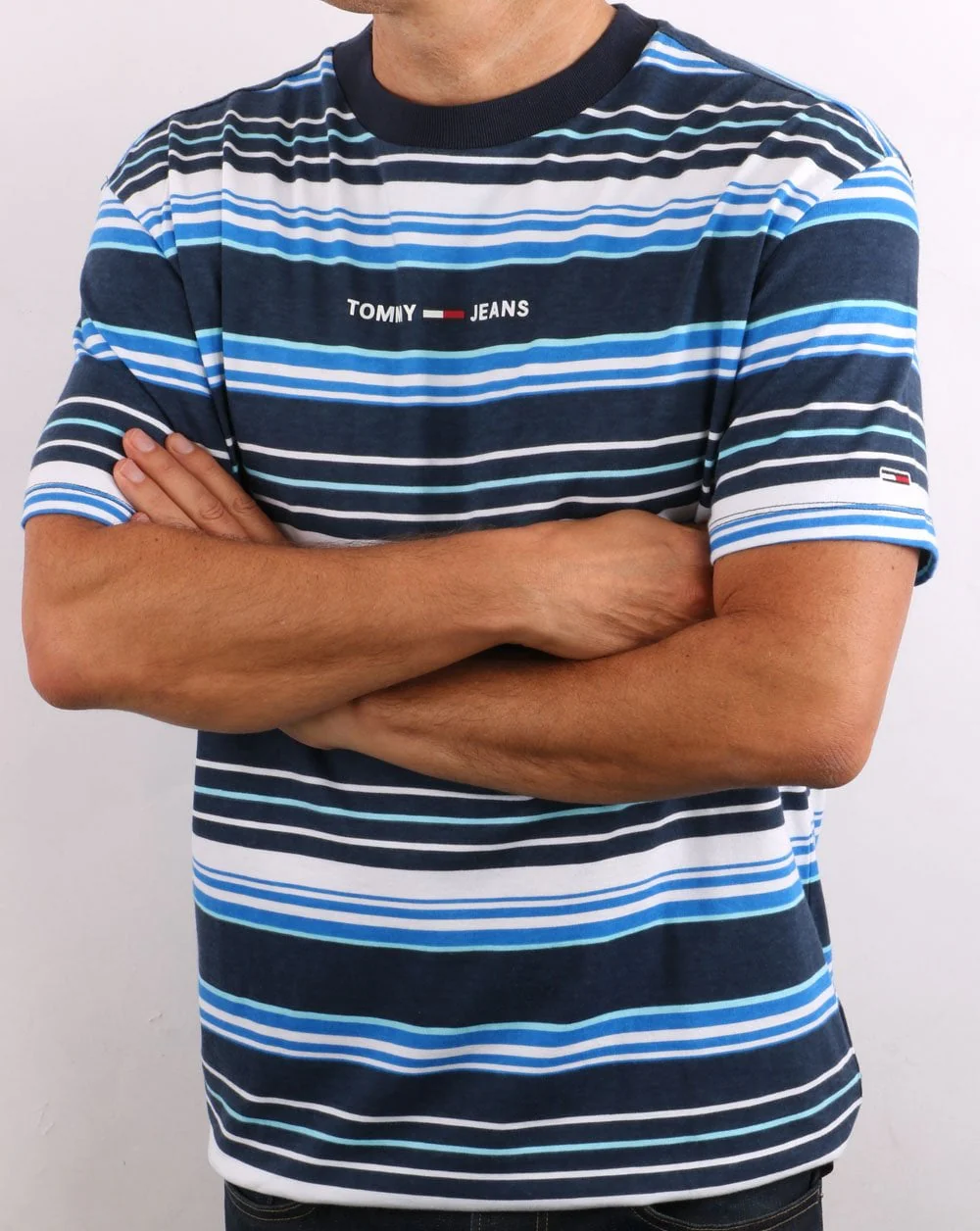 Tommy Hilfiger Multi Stripe T-shirt Twilight Navy - Image 3